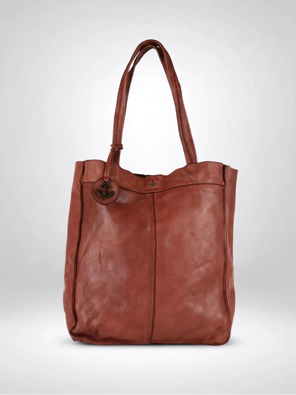 Everyday Leather Tote in Rust